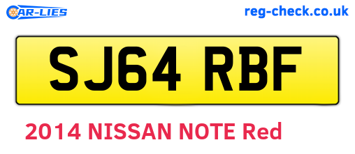 SJ64RBF are the vehicle registration plates.