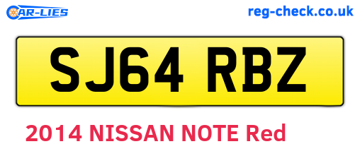 SJ64RBZ are the vehicle registration plates.