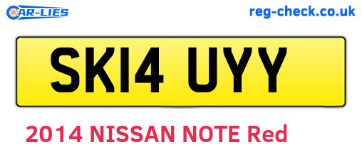 SK14UYY are the vehicle registration plates.