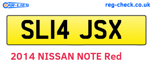 SL14JSX are the vehicle registration plates.