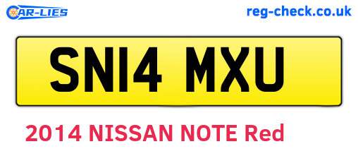 SN14MXU are the vehicle registration plates.