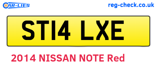 ST14LXE are the vehicle registration plates.