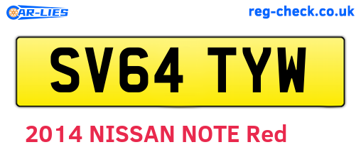 SV64TYW are the vehicle registration plates.