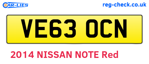 VE63OCN are the vehicle registration plates.