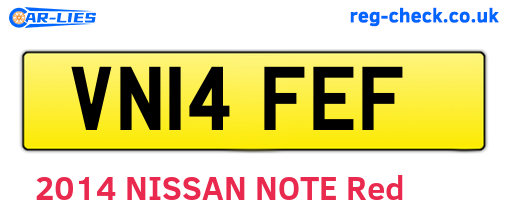 VN14FEF are the vehicle registration plates.