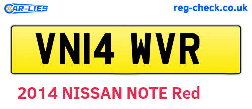VN14WVR are the vehicle registration plates.