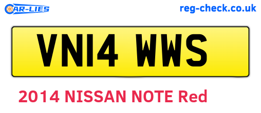 VN14WWS are the vehicle registration plates.