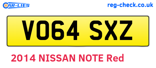 VO64SXZ are the vehicle registration plates.