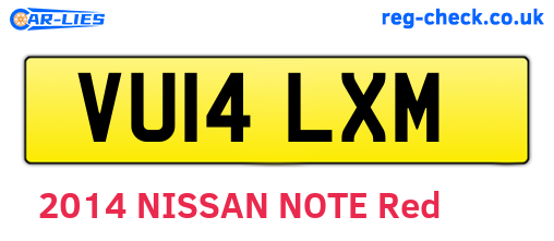 VU14LXM are the vehicle registration plates.