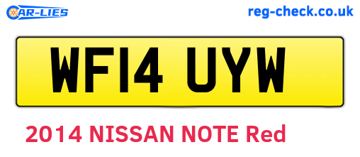 WF14UYW are the vehicle registration plates.