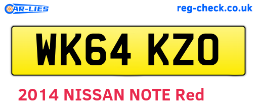 WK64KZO are the vehicle registration plates.