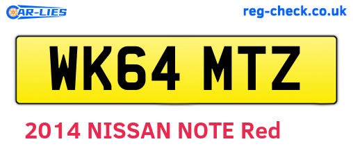WK64MTZ are the vehicle registration plates.