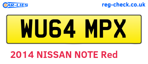 WU64MPX are the vehicle registration plates.