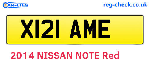 X121AME are the vehicle registration plates.