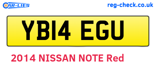 YB14EGU are the vehicle registration plates.
