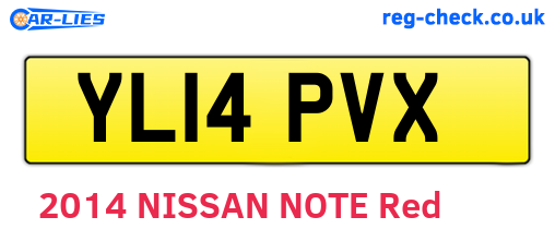 YL14PVX are the vehicle registration plates.