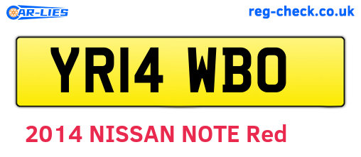 YR14WBO are the vehicle registration plates.
