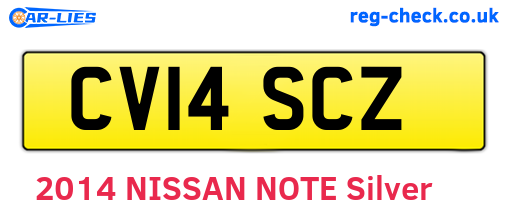 CV14SCZ are the vehicle registration plates.