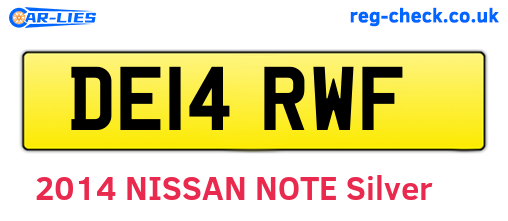 DE14RWF are the vehicle registration plates.