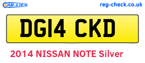 DG14CKD are the vehicle registration plates.