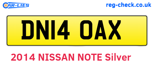 DN14OAX are the vehicle registration plates.