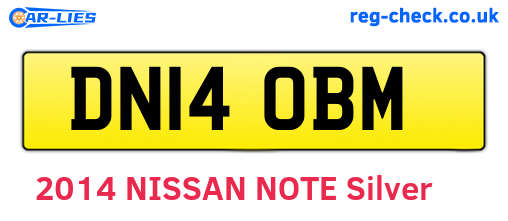 DN14OBM are the vehicle registration plates.