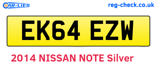EK64EZW are the vehicle registration plates.