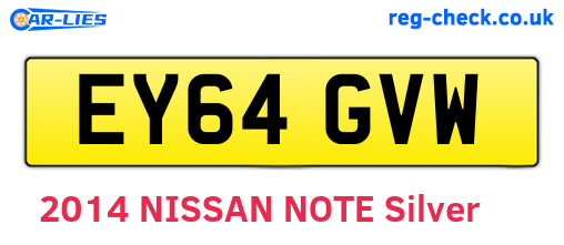 EY64GVW are the vehicle registration plates.