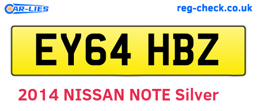 EY64HBZ are the vehicle registration plates.