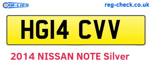 HG14CVV are the vehicle registration plates.