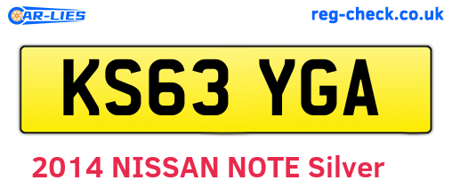 KS63YGA are the vehicle registration plates.