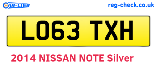 LO63TXH are the vehicle registration plates.