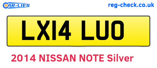 LX14LUO are the vehicle registration plates.