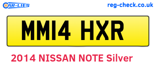 MM14HXR are the vehicle registration plates.