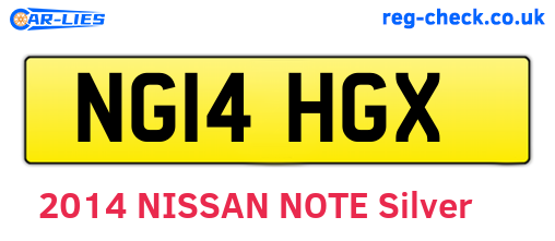 NG14HGX are the vehicle registration plates.