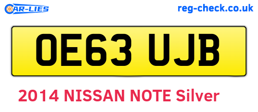 OE63UJB are the vehicle registration plates.