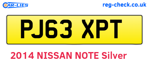 PJ63XPT are the vehicle registration plates.