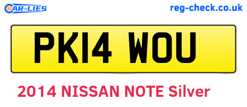 PK14WOU are the vehicle registration plates.