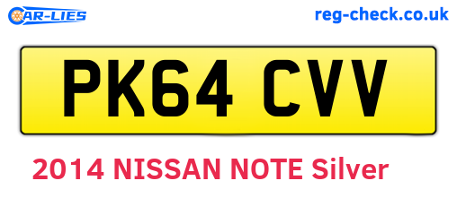 PK64CVV are the vehicle registration plates.
