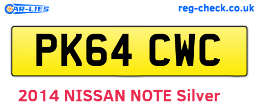 PK64CWC are the vehicle registration plates.