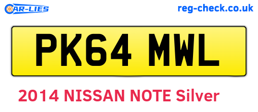 PK64MWL are the vehicle registration plates.
