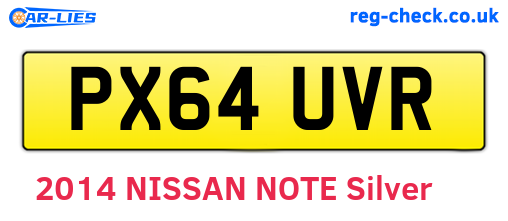 PX64UVR are the vehicle registration plates.