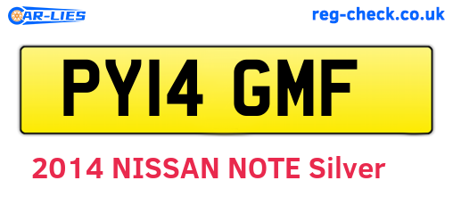 PY14GMF are the vehicle registration plates.