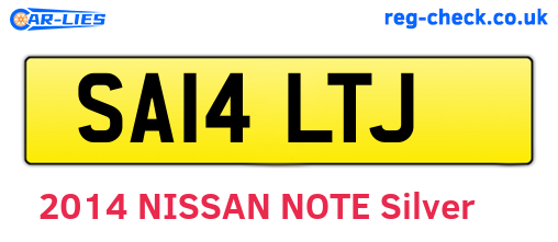 SA14LTJ are the vehicle registration plates.