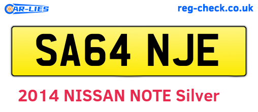 SA64NJE are the vehicle registration plates.