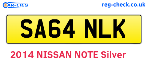 SA64NLK are the vehicle registration plates.