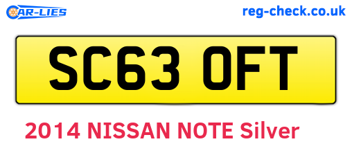 SC63OFT are the vehicle registration plates.