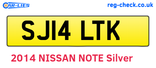 SJ14LTK are the vehicle registration plates.