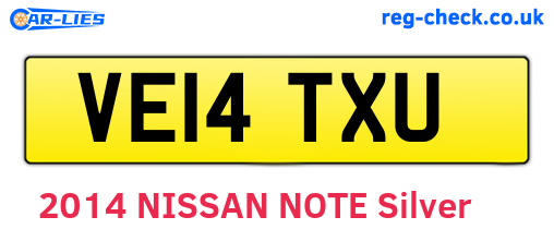 VE14TXU are the vehicle registration plates.