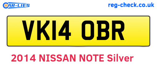 VK14OBR are the vehicle registration plates.